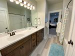 Jack and Jill full bathroom with double vanity